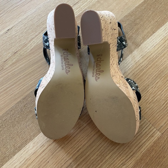 Charles by Charles David block heeled cork platform sandals 8.5 - Picture 4 of 4